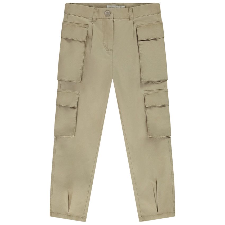 Pantalon cargo effet pince pour fille - Beige