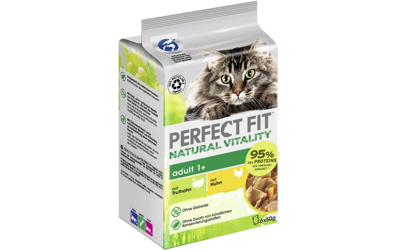 Nassfutter Cat Pouch Mini Huhn und Truthahn, 6 x 50 gAlleinfuttermittel für ausgewachsene Katzen