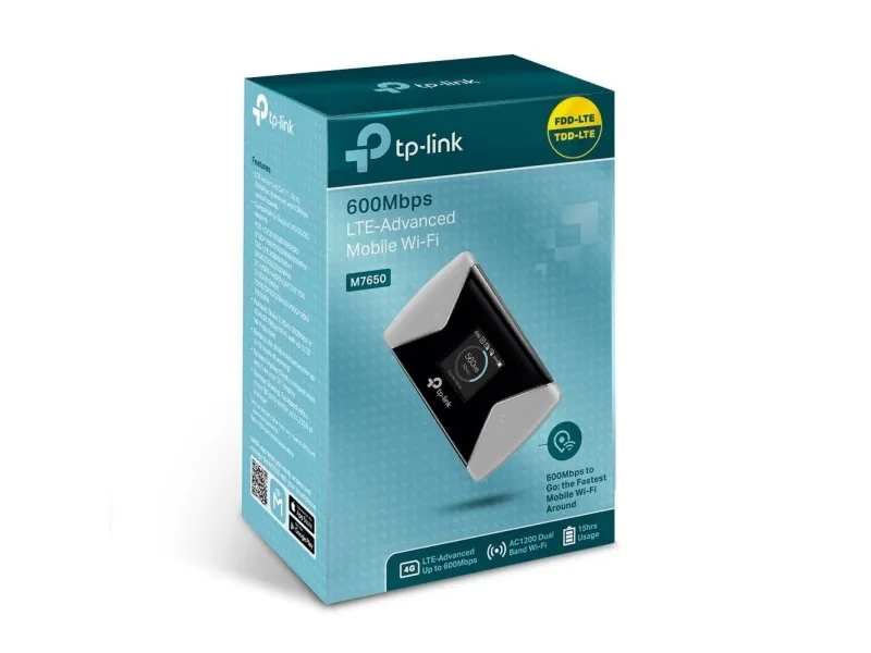 TP-Link M7650, Cellulær netværksrouter, Sort, Grå, Bærbar, TFT, 3,66 cm (1.44