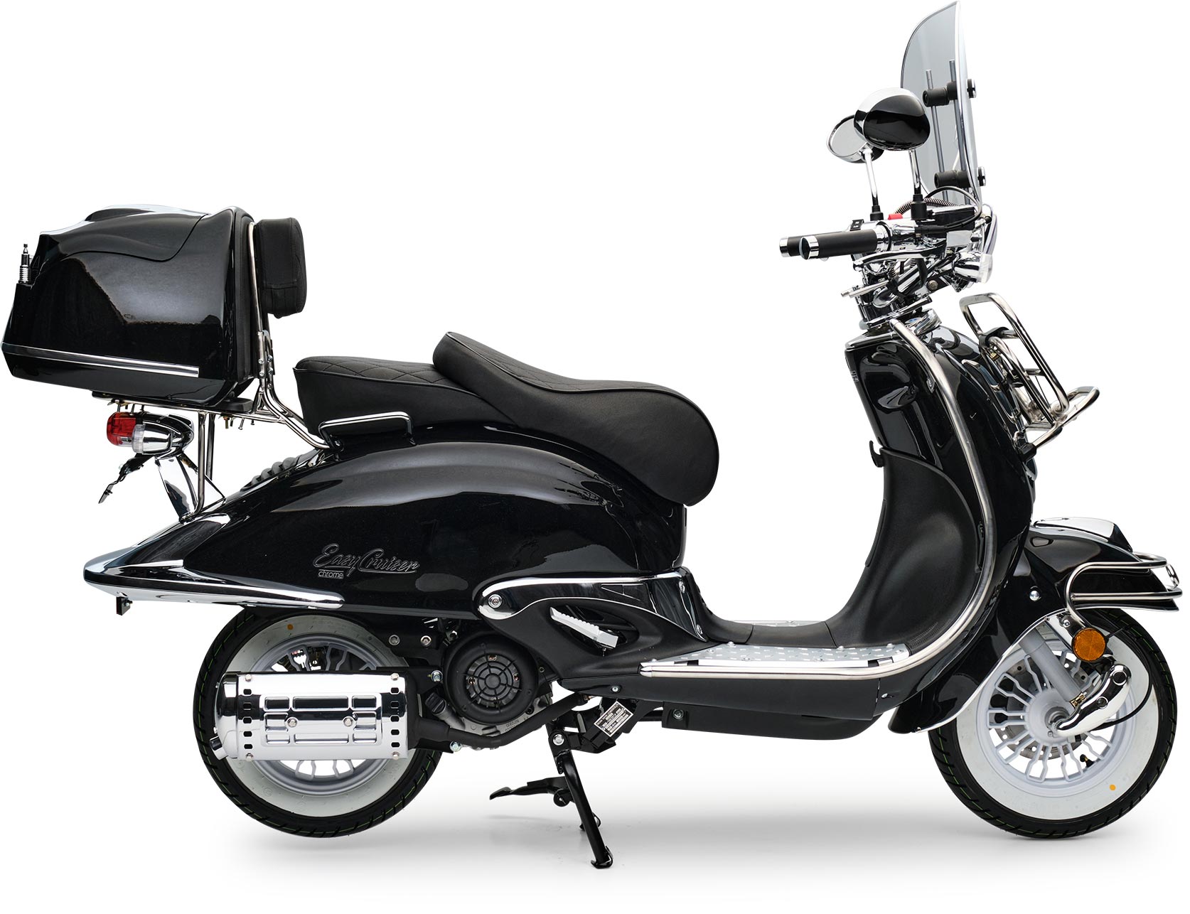Motorroller Retro EasyCruiser Schwarz 125ccm 85 kmh Kraftrad Euro 5 EFI Scooter