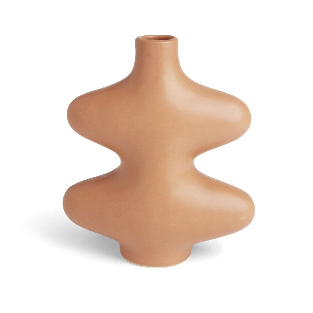 Vase forme organique céramique marron L15x7xH18cm