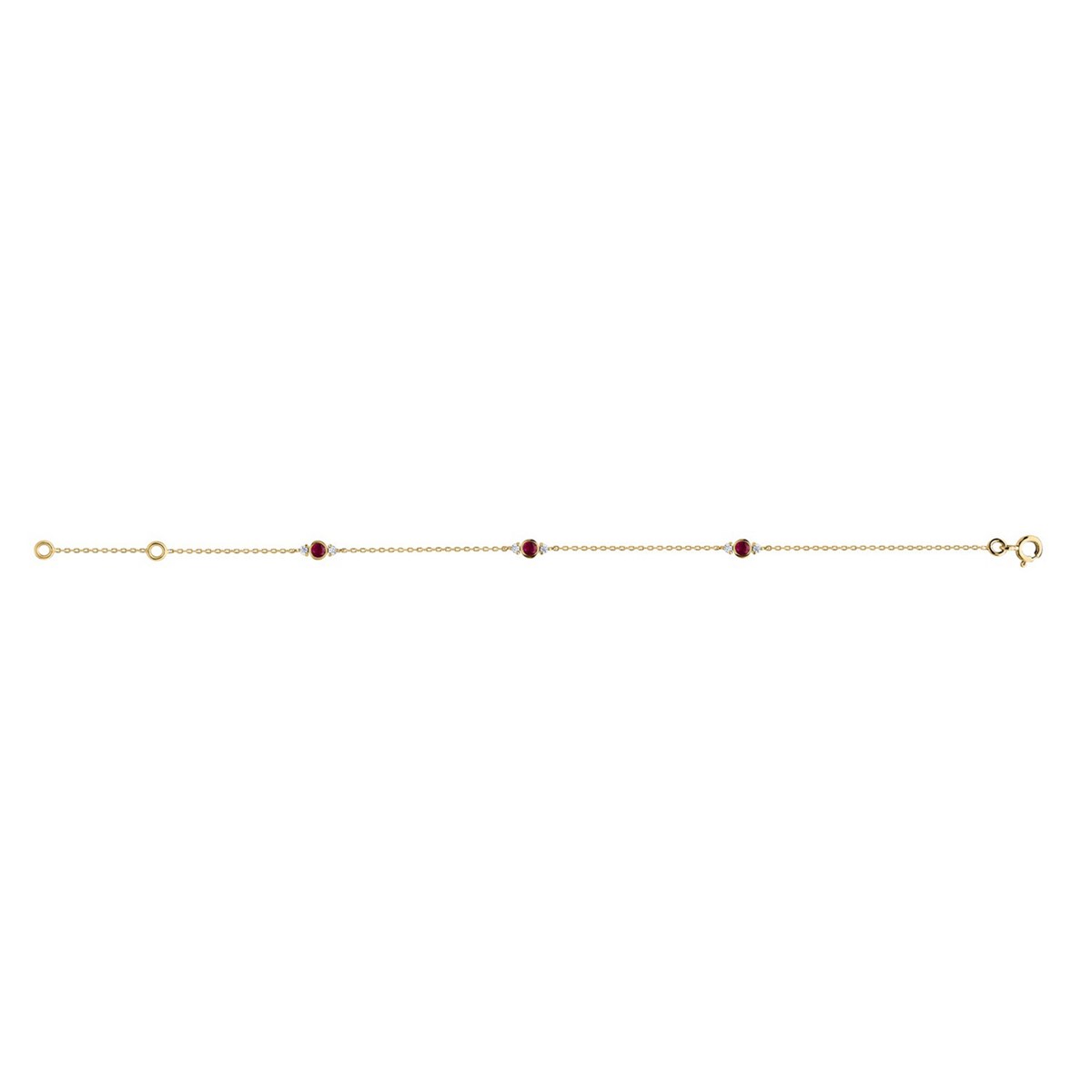 Bracelet Brillaxis rubis et oxydes en or jaune 18k