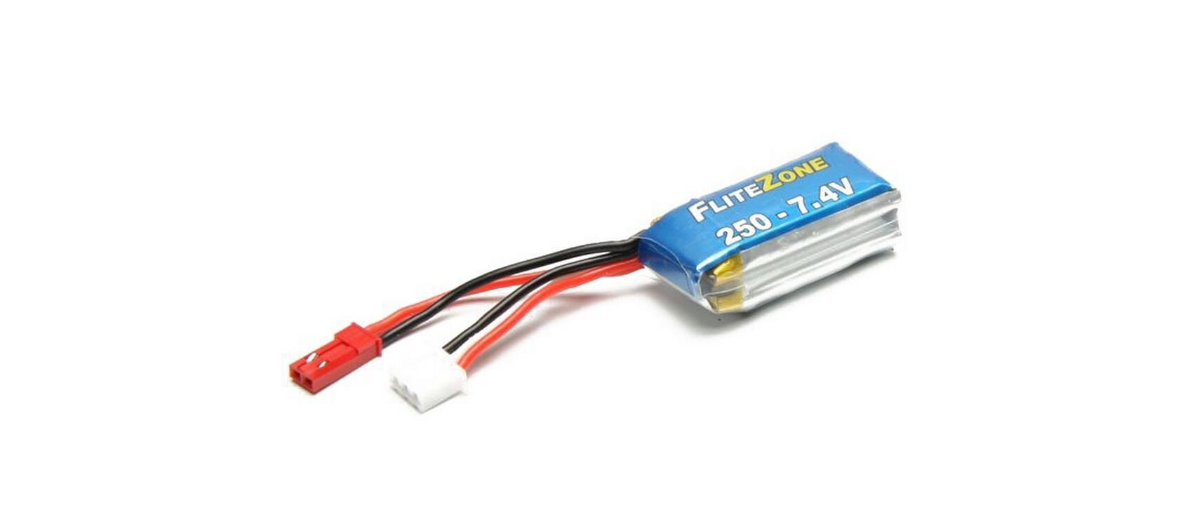 RC-Akku LiPo 250 mAh 7.4 V 35C2S LiPo Akku mit JST BEC Stecker für Flugmodelle