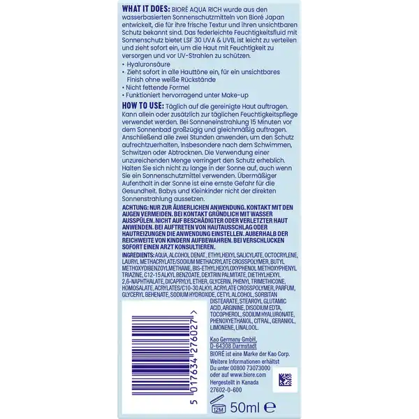 Aqua Rich UV Leichtes Feuchtigkeitsfluid LSF 30