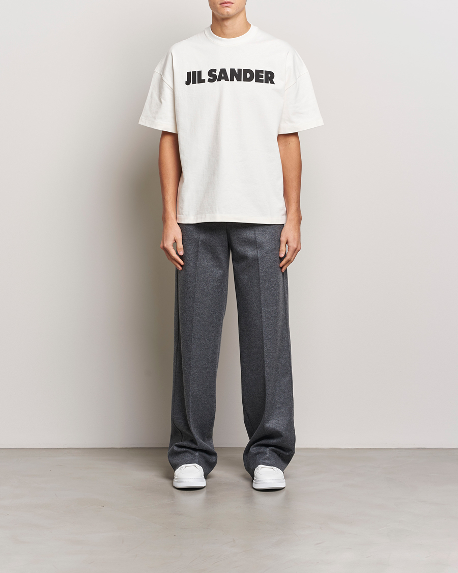 Jil Sander Round Collar Logo T-Shirt White