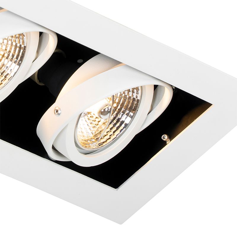 Moderne inbouwspot wit 2-lichts verstelbaar - Oneon 70
