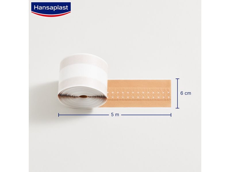 Hansaplast Wundpflaster Classic 5 m x 6 cm 1 Stück Atmungsaktives Pflaster zum Zuschneiden