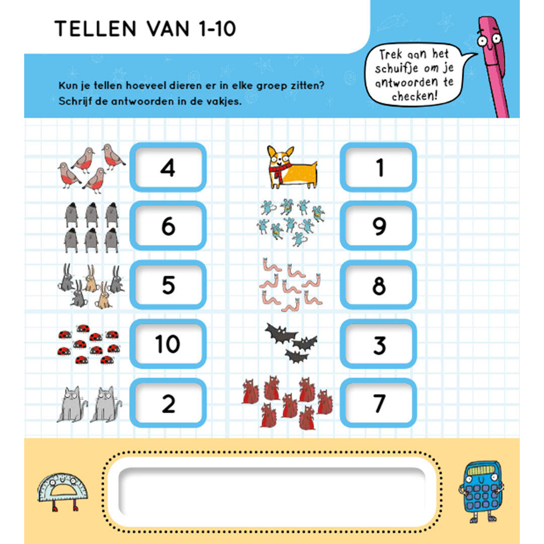 Schuif en ontdek de antwoorden - rekensommen
