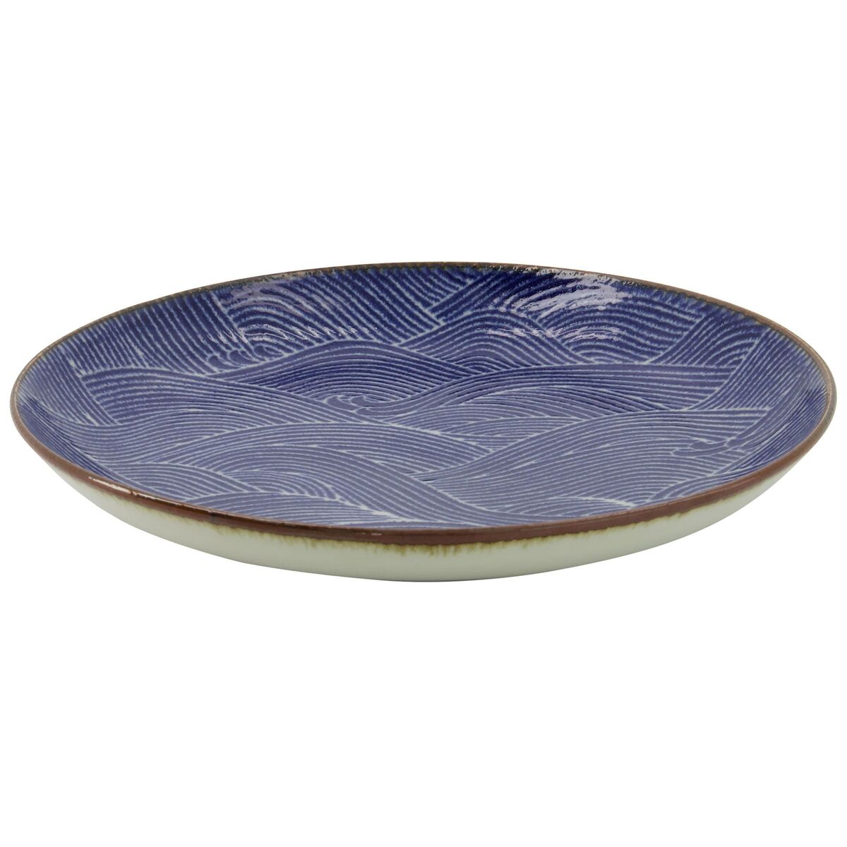 Seigaiha Blue tallerken, 21.5
