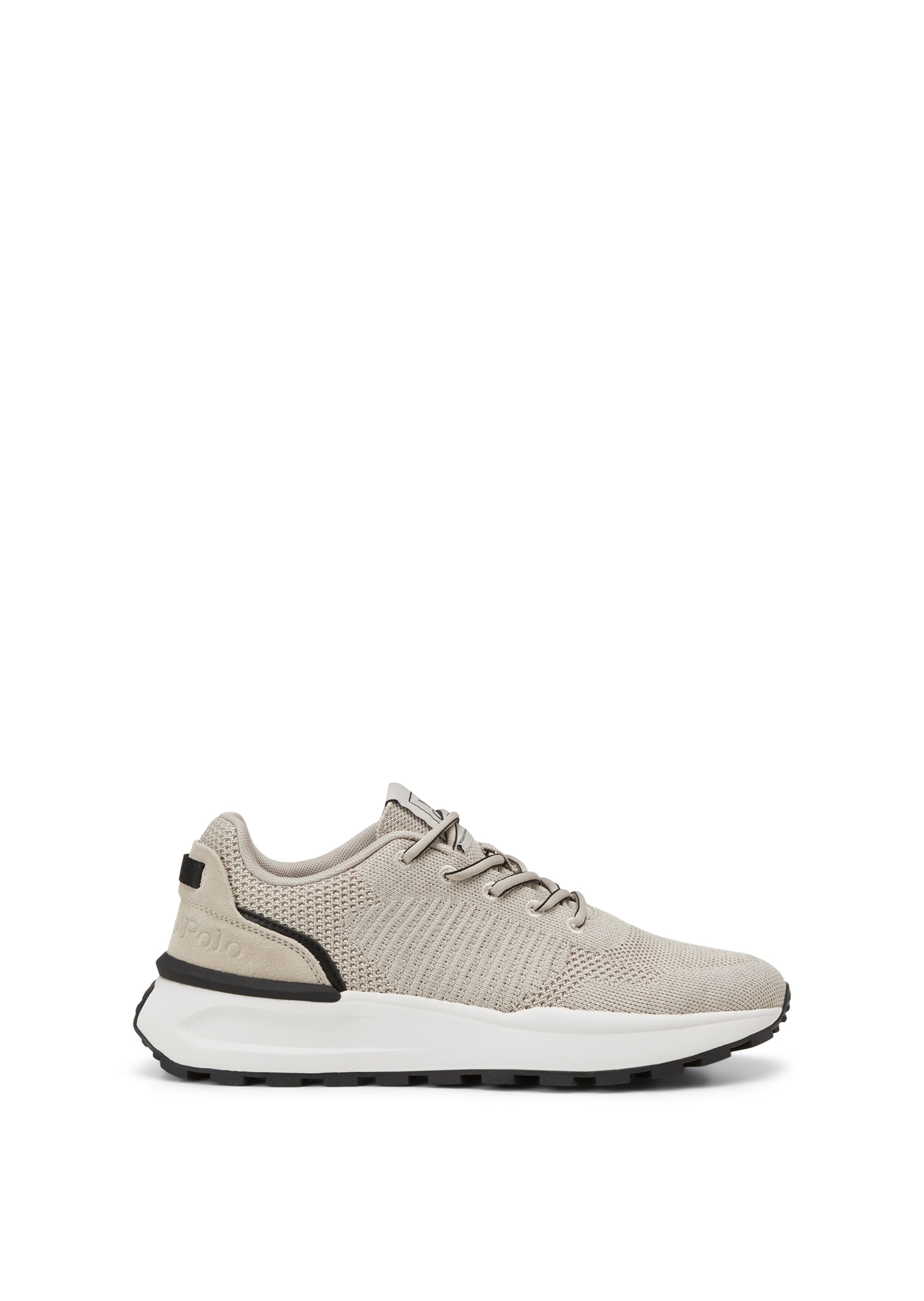 Sneaker aus Jacquard-Knit und Veloursleder