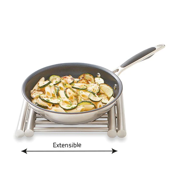 Dessous de plat extensible en inox 22,5 cm à 37 cm