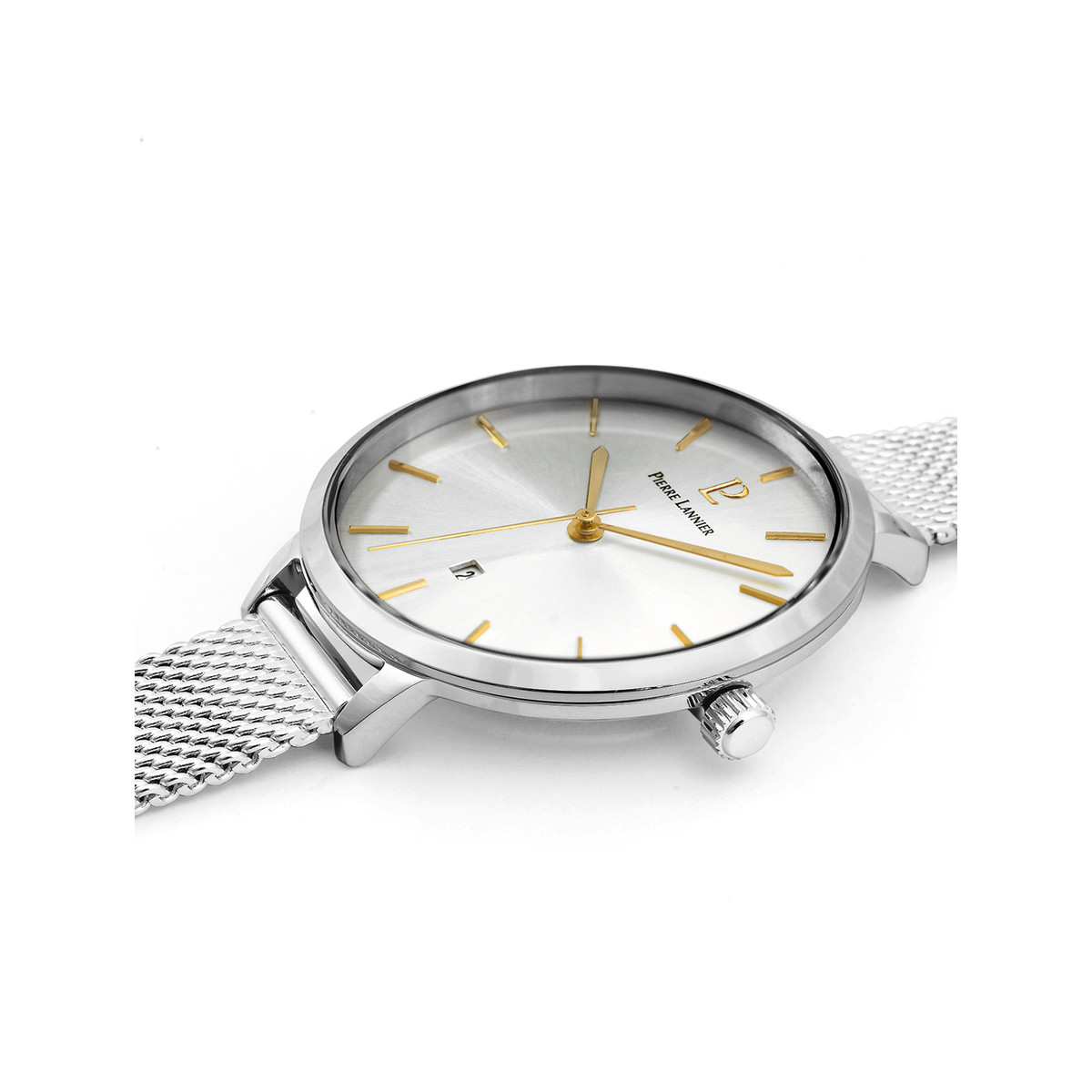 Montre Pierre Lannier femme acier bracelet maille milanaise