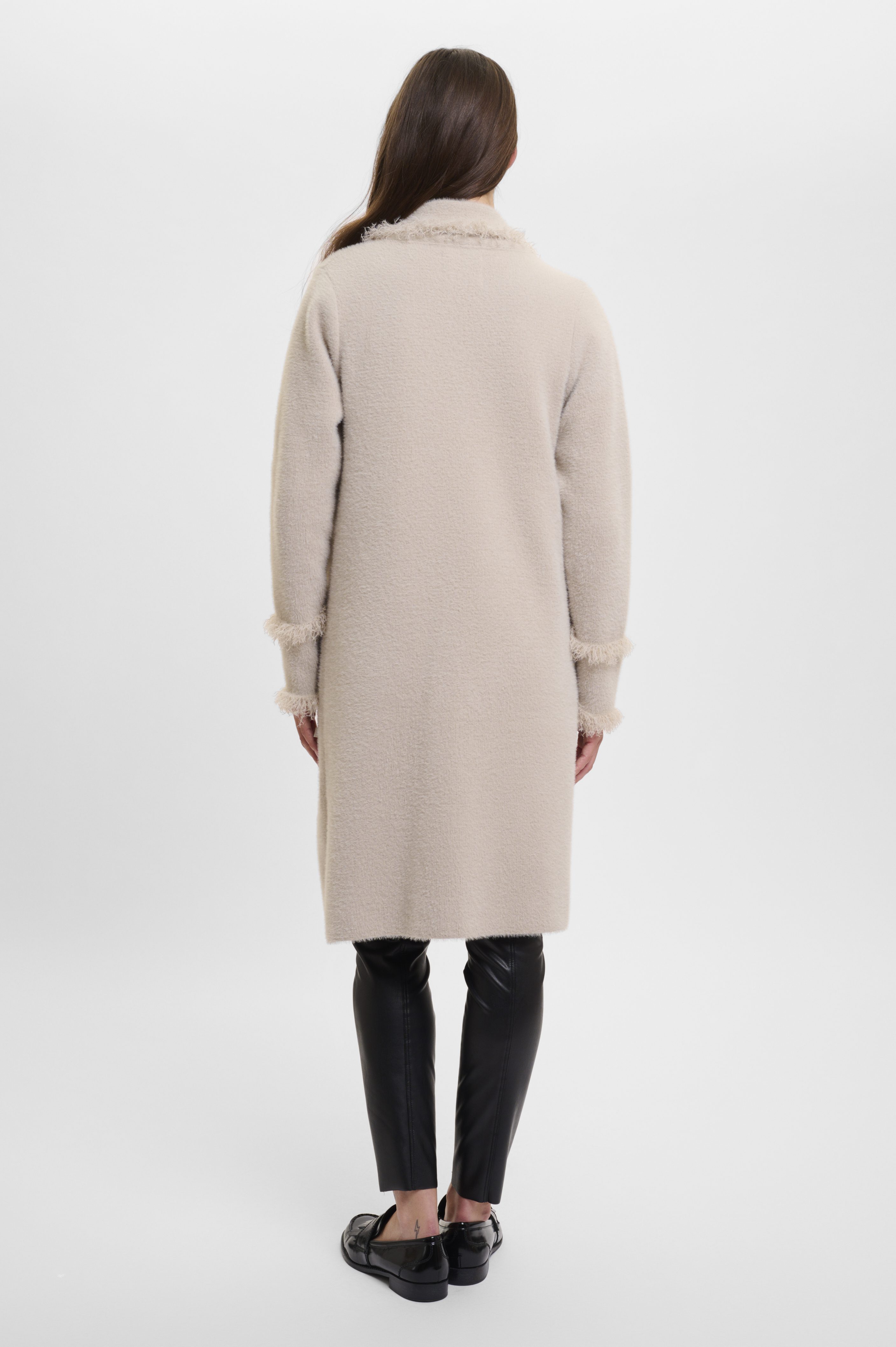Rino & Pelle - Catena Cardigan With Fringe Detail - Stone