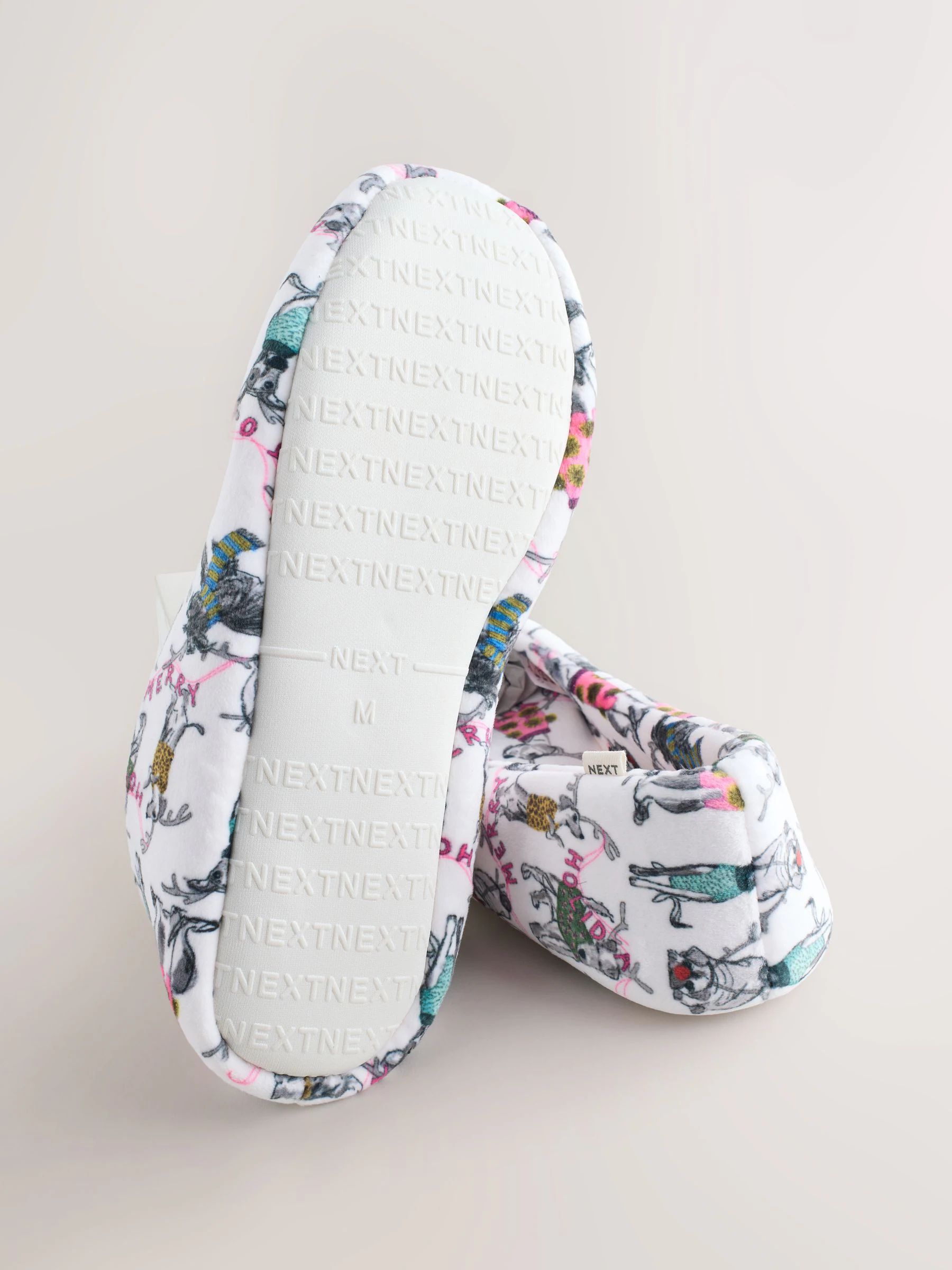 Wit met honden - Plush Ballet Slippers