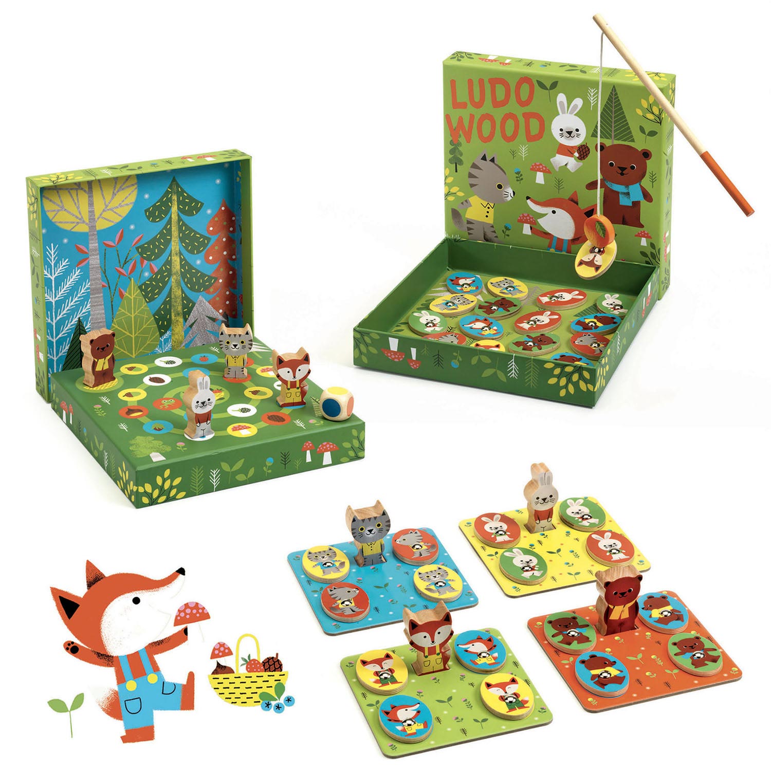 Djeco 4in1 Spellen LudoWood