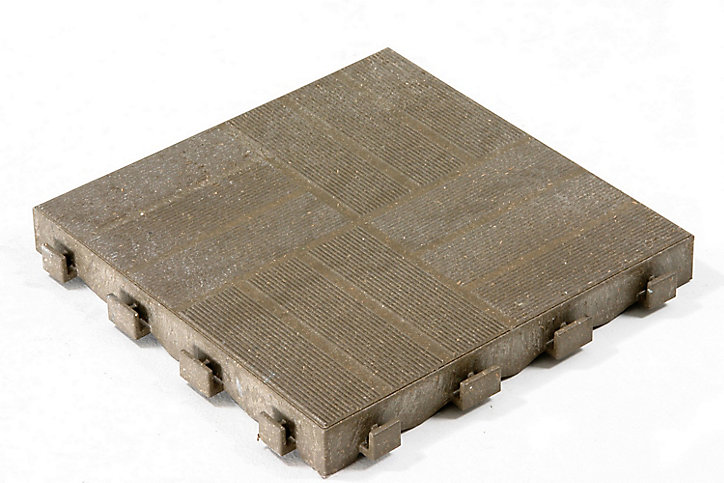 Dalle de terrasse composite marron Blooma Angara 40 x 40 cm