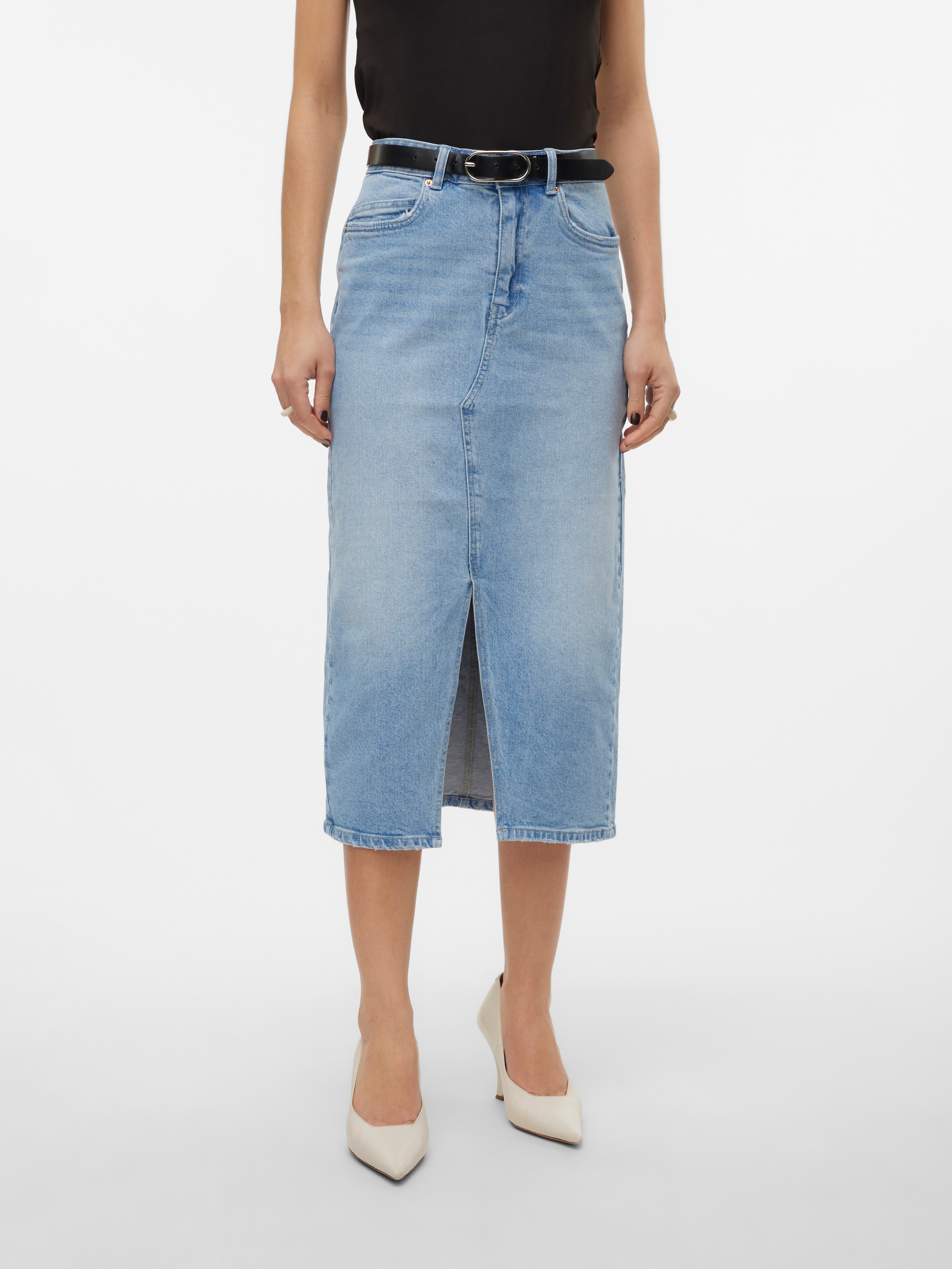 Vero Moda Maxirock »VMVERI HR CALF DENIM SKIRT GA NOOS«