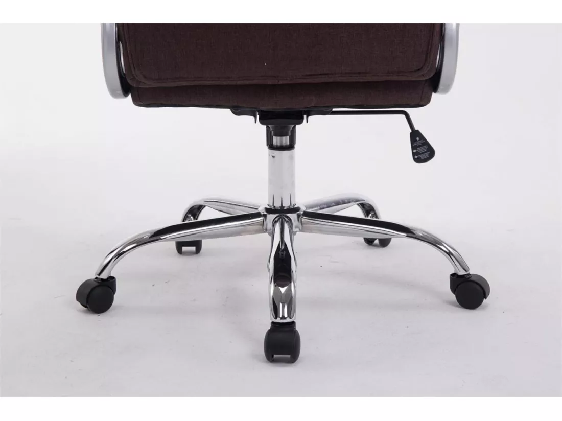 Chaise de bureau - Tissu & Métal chromé - Marron - XL Apoll