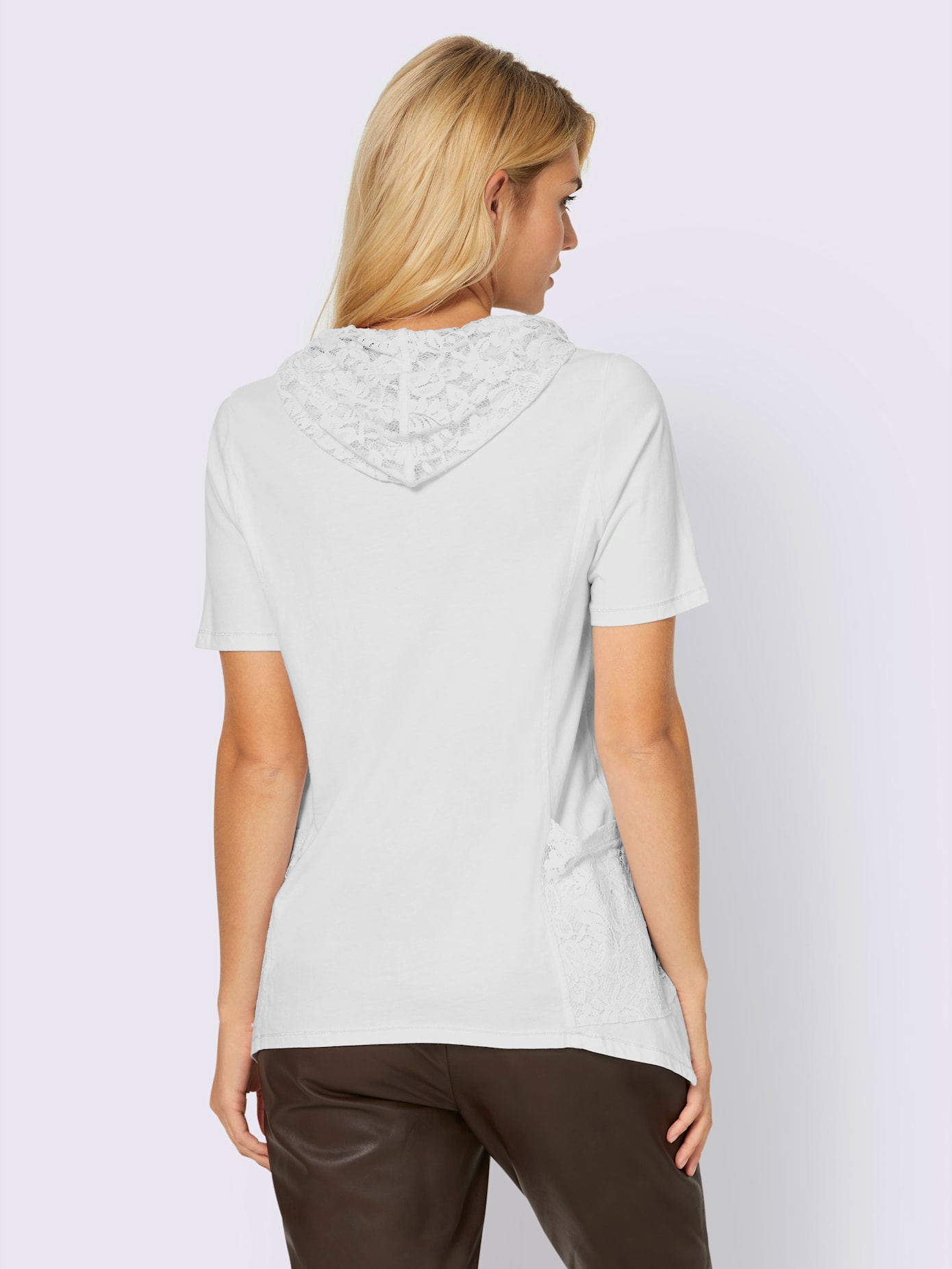 T-shirt capuche avec coulisse et lien à nouer