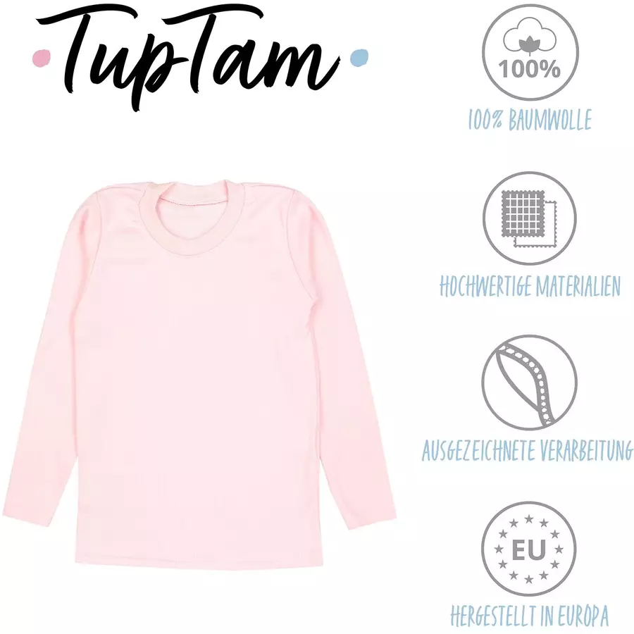 TupTam Mädchen  Langarmshirt 3er Pack rosablau