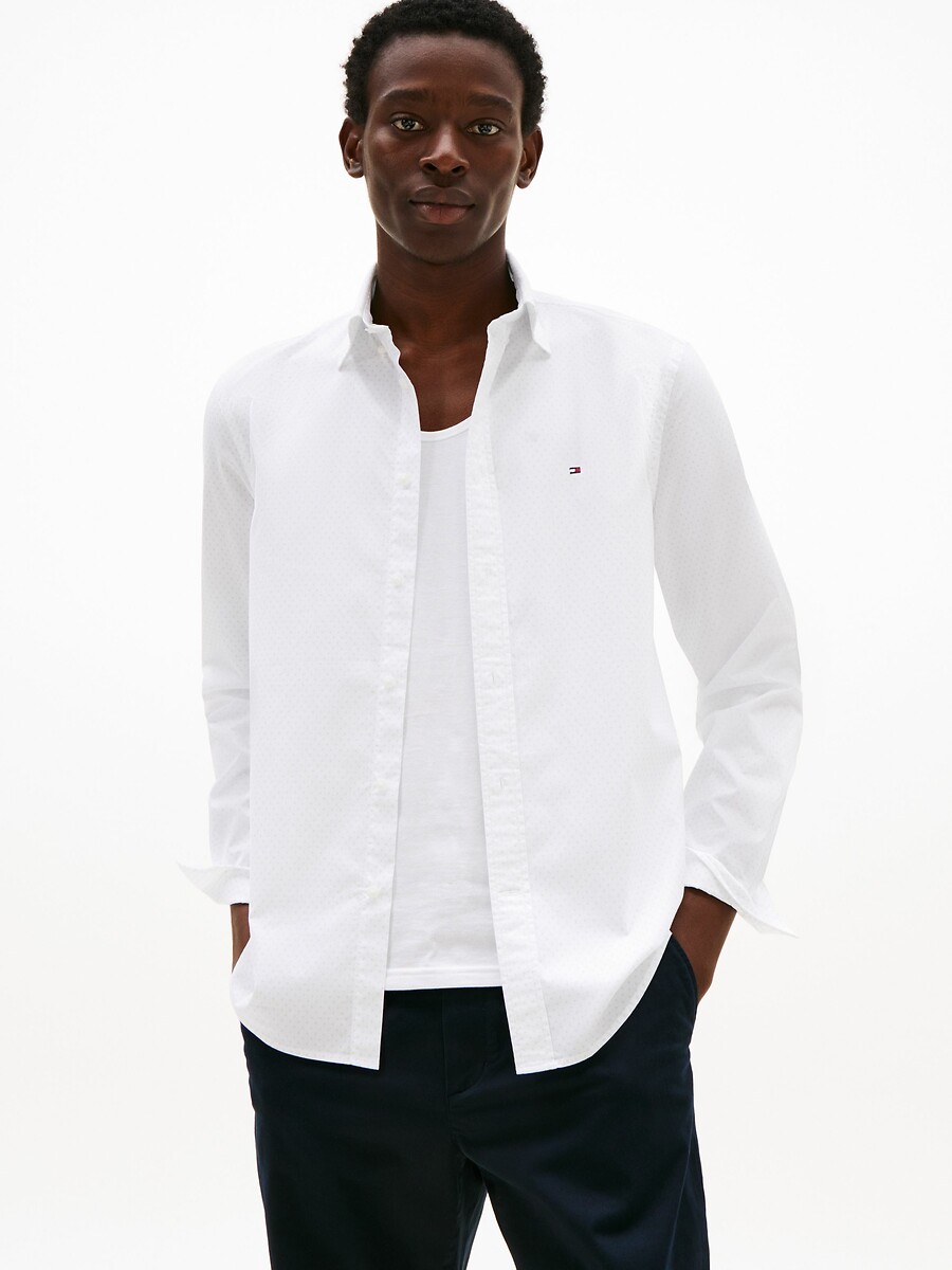 TOMMY HILFIGER<br>Camisa de popeline flexível