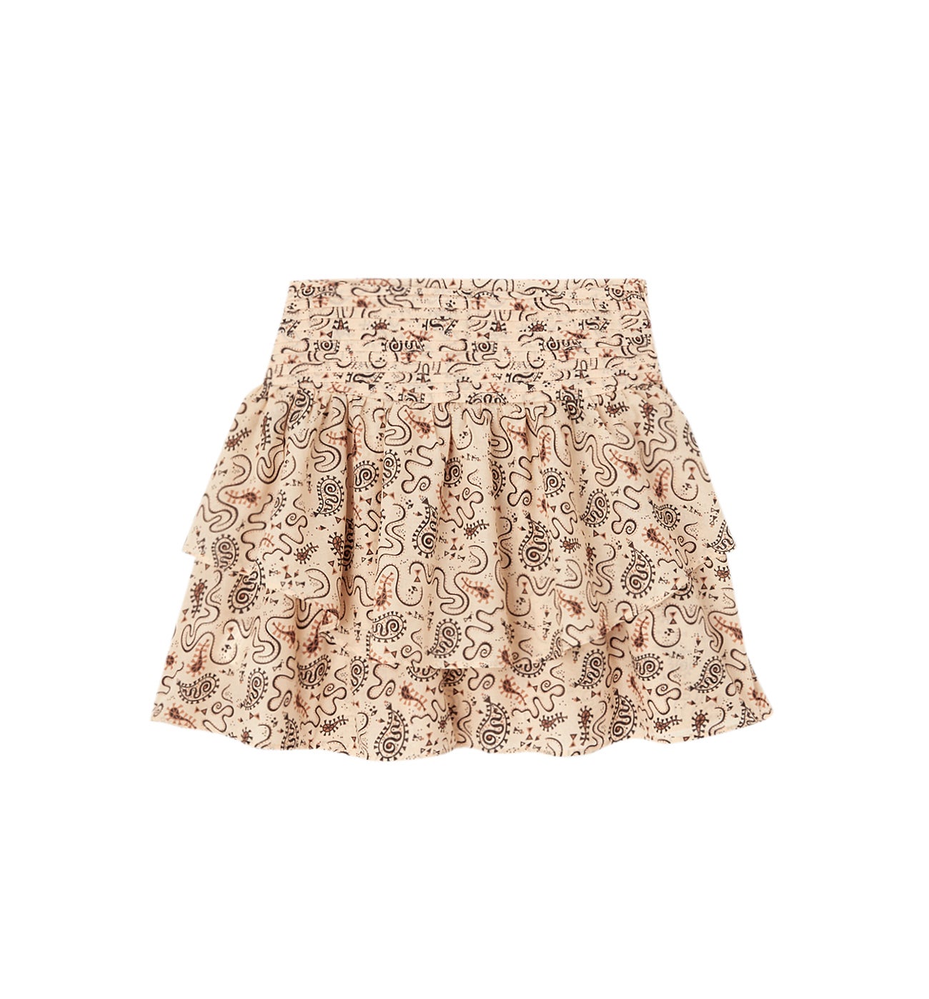 Mini-jupe imprimée Femme - Imprimé écru
