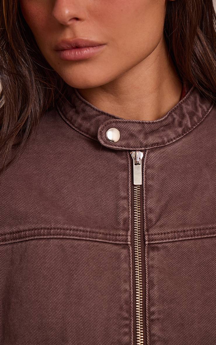 Chocolate Plum Veste En Denim Ample À Col Motard
