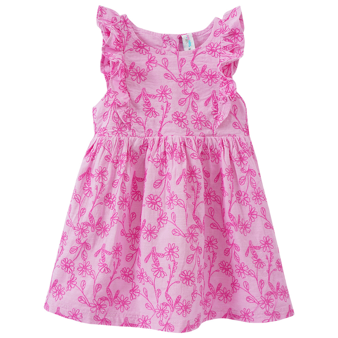 Topomini Baby Kleid mit Blumen-Stickerei rosa / pink
