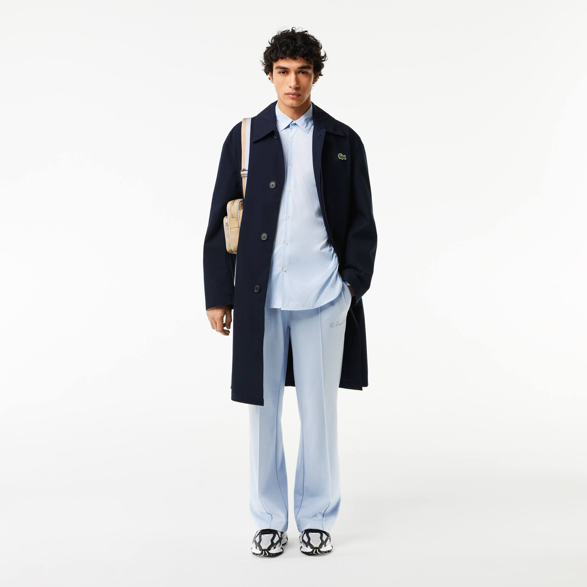 Chemise homme Lacoste slim fit à carreaux en popeline stretch Manches Longues - Bleu - Lacoste - Homme