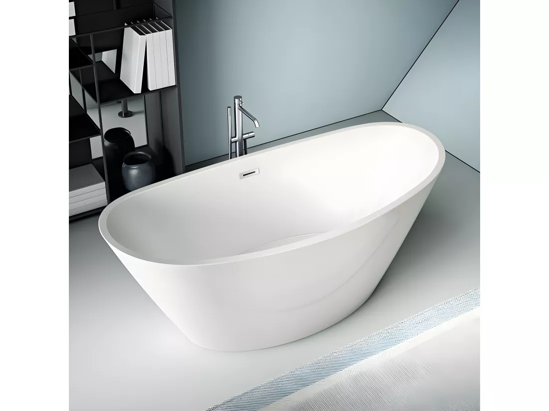 Baignoire îlot design ovale BRIGHTON blanche 170 cm