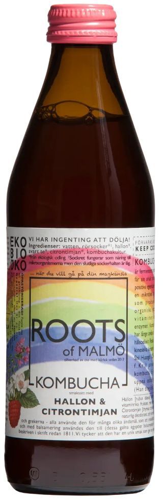 Kombucha Bringebær og Sitrontimian