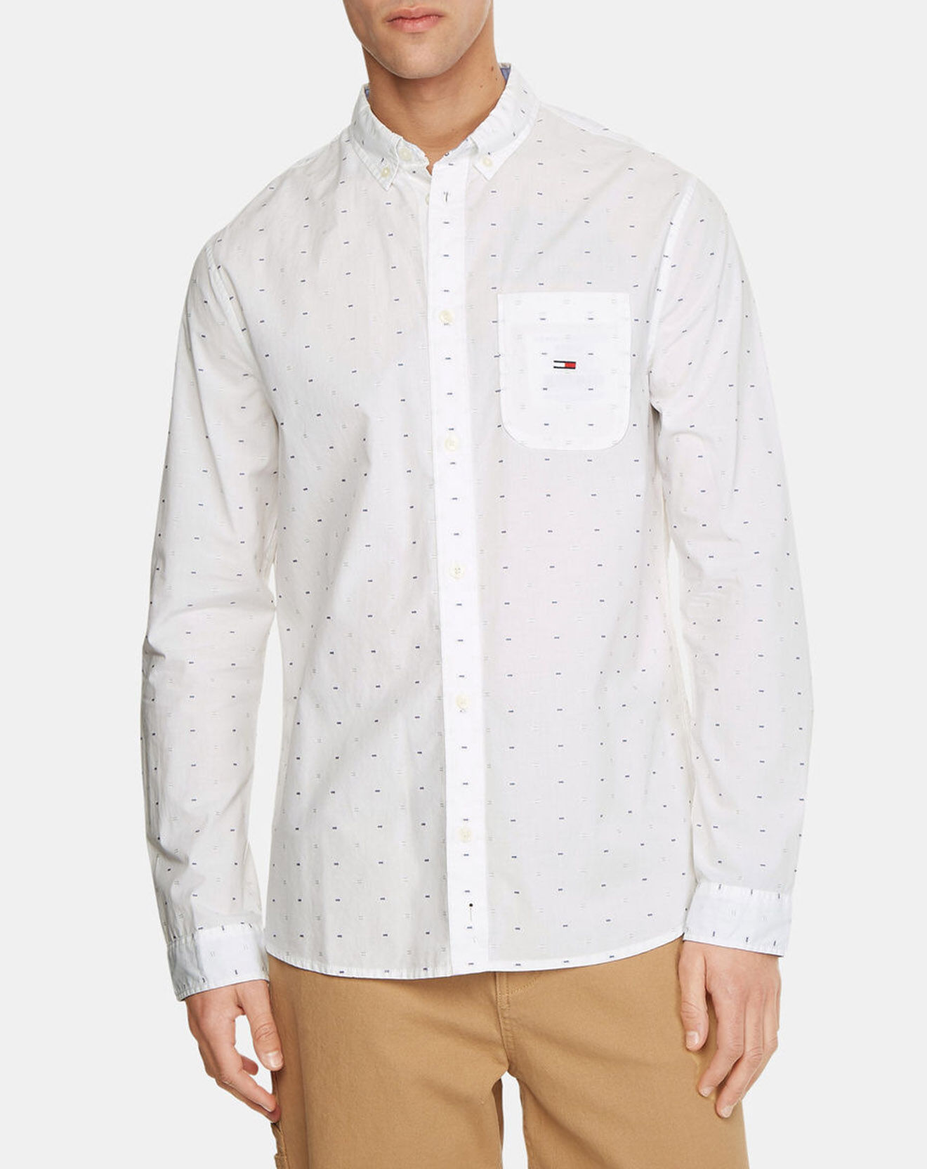 Tommy Jeans Chemise droite Dobby blanche