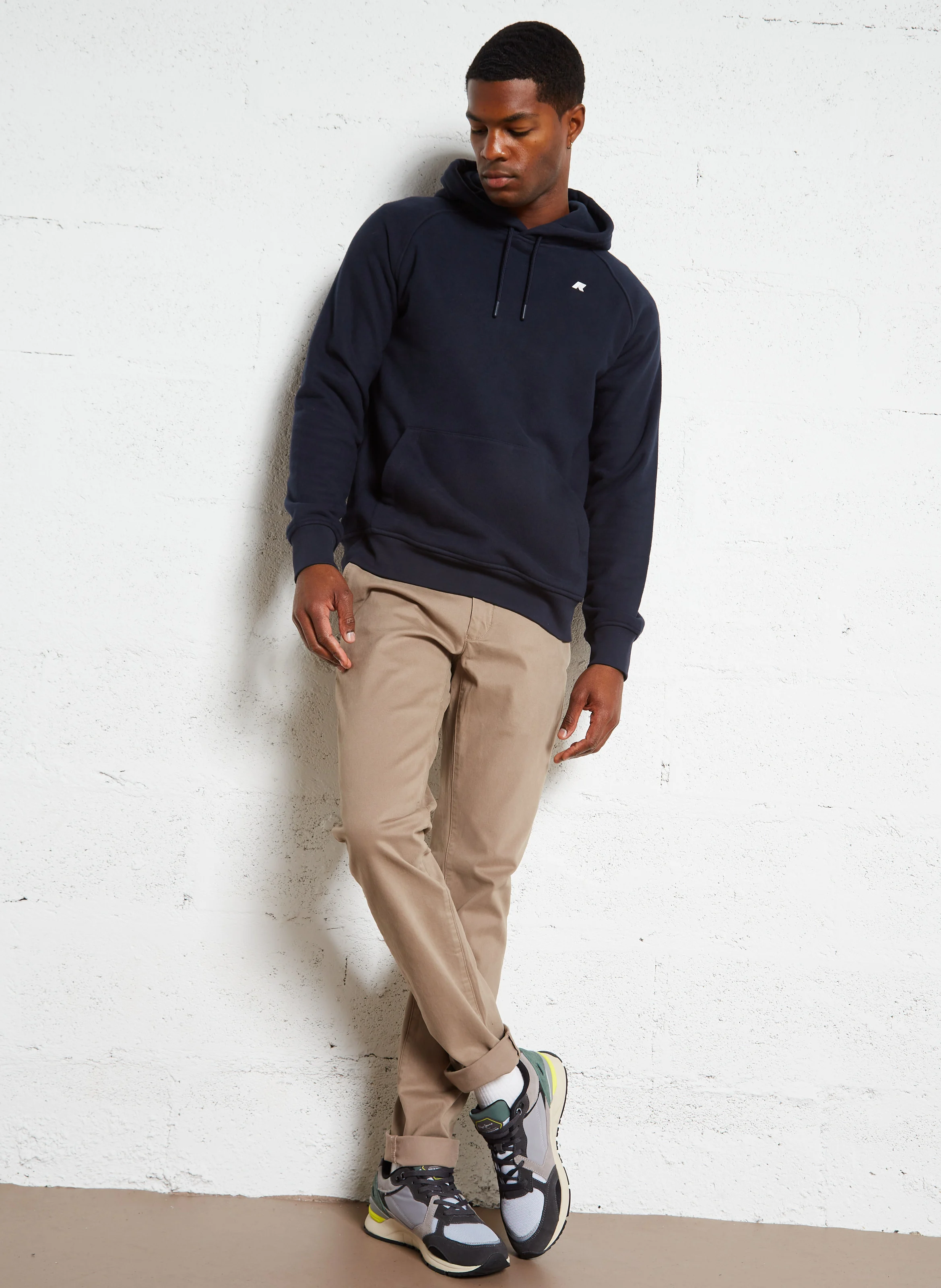 ALBAN HEAVY FLEECE - Sweat à capuche en coton mélangé | Bleu