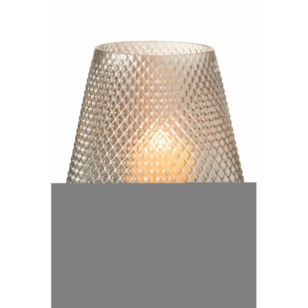 Vase avec motifs en verre gris 18x26cm