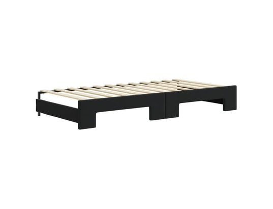 VIDAXL - Lit de jour avec gigogne et matelas noir 90x200 cm velours