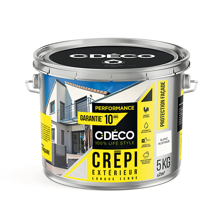 Crépi extérieur CDéco Blanc Rustique Performance 5kg