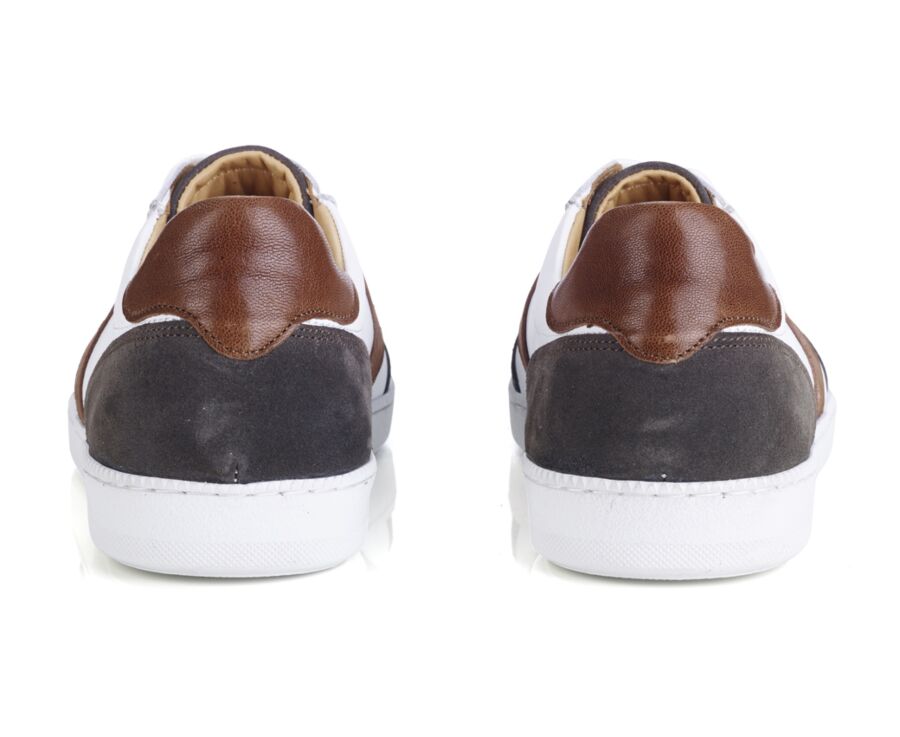 Sneakers cuir homme Blanc et Reglisse - MOYARRA