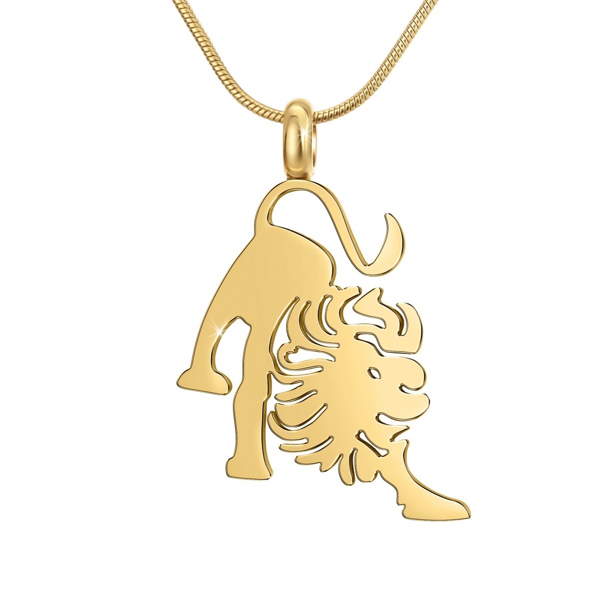 Collier astrologie  Lion  SC Bohème en Acier Finement doré