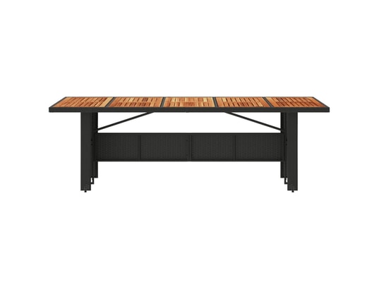 VIDAXL - Table de jardin et dessus en bois d'acacia noir résine tress...