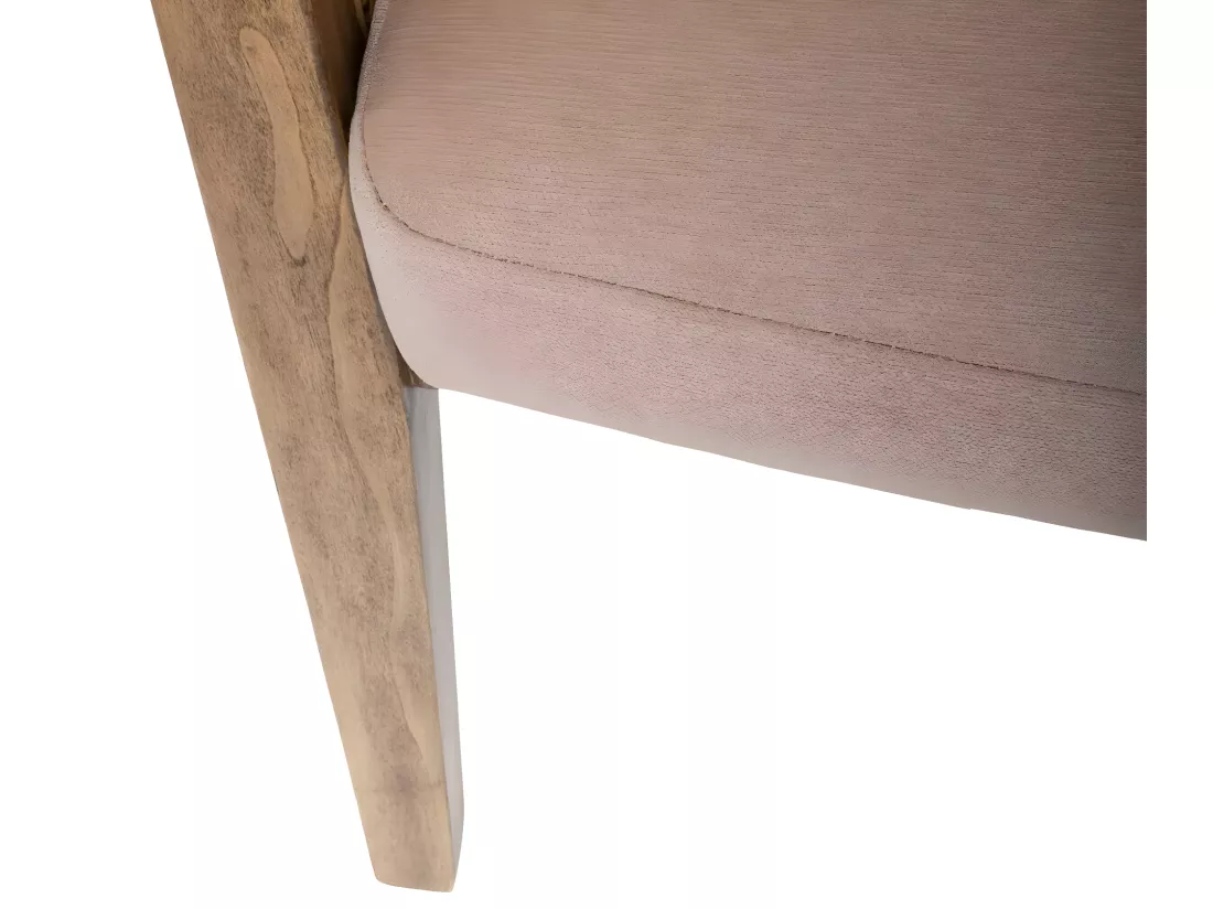 Fauteuil en peuplier et rotin coloris taupe - Longueur 62 x Profondeur 69 x Hauteur 78 cm
