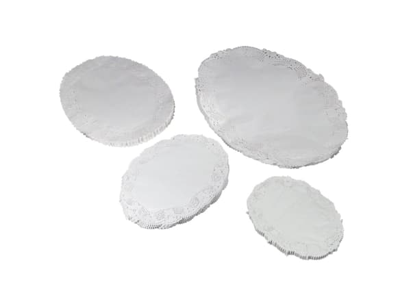 Kagepapir 27x36 cm Oval Udstanset Hvid,500 stk/pk