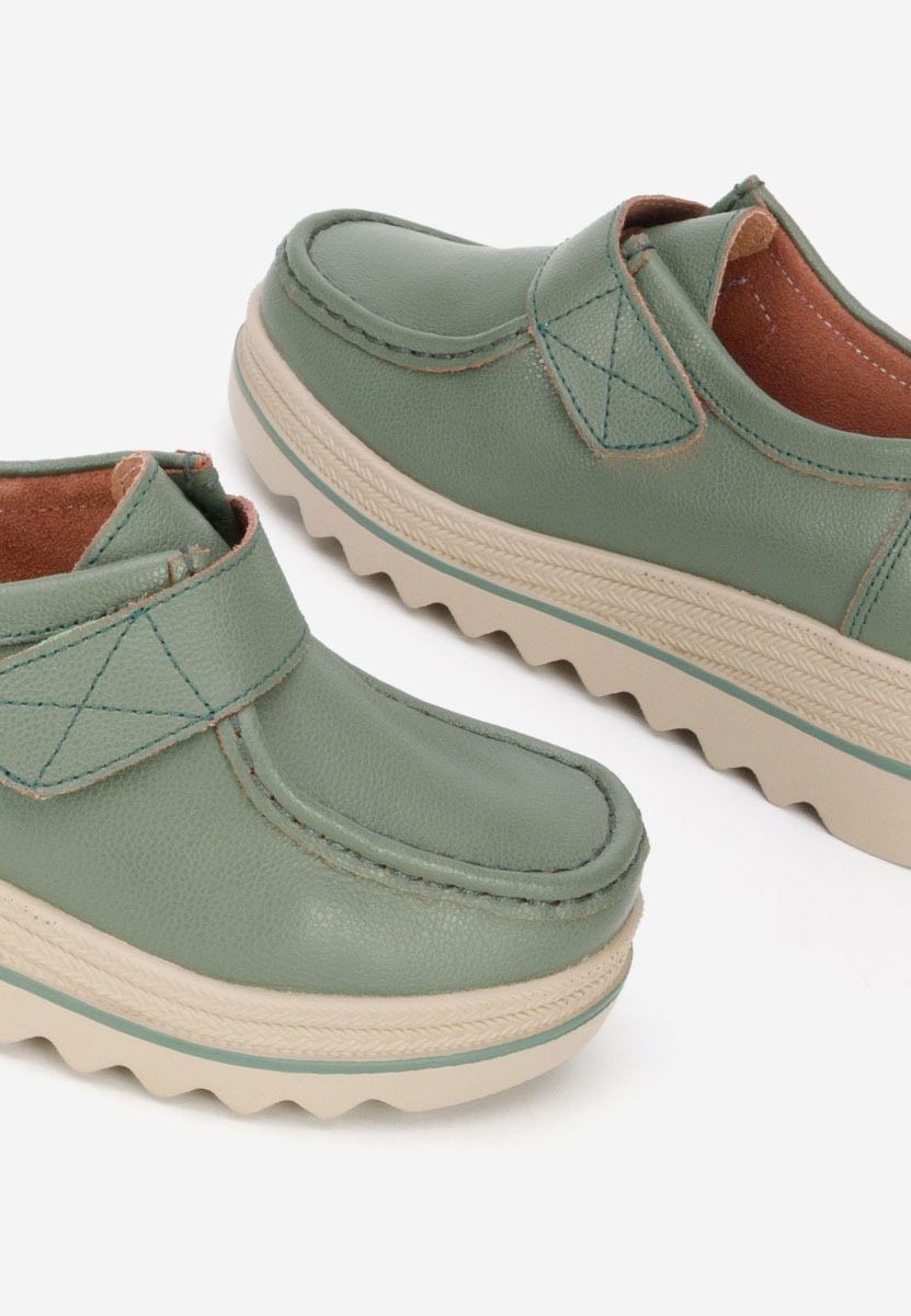 Mocassins femme à plateforme vert Hanina
