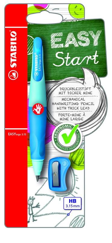 Stabilo Druckbleistift EASYergo 3.15, für Rechtshänder, 3.15 mm, HB, hellblau/dunkelblau