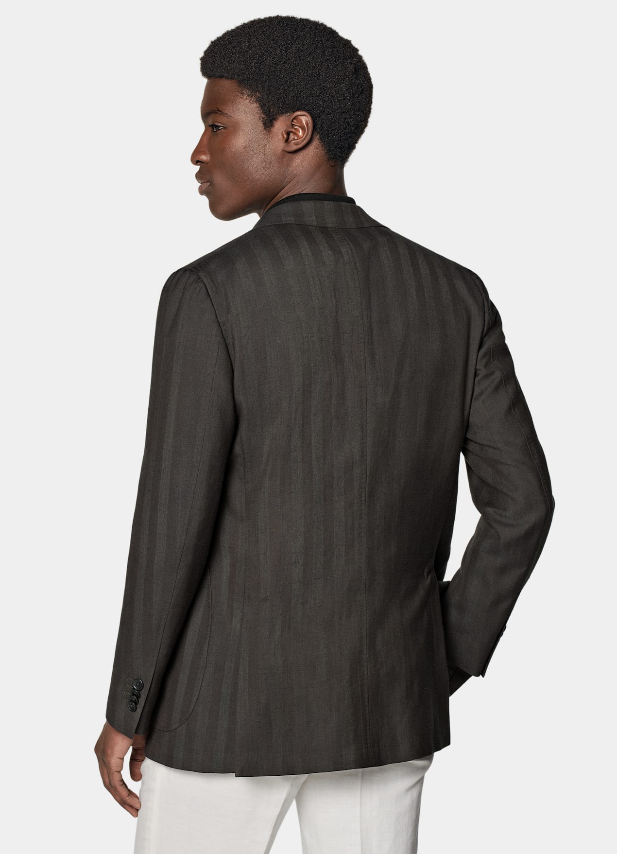 Blazer Havana coupe Tailored marron foncé à chevrons