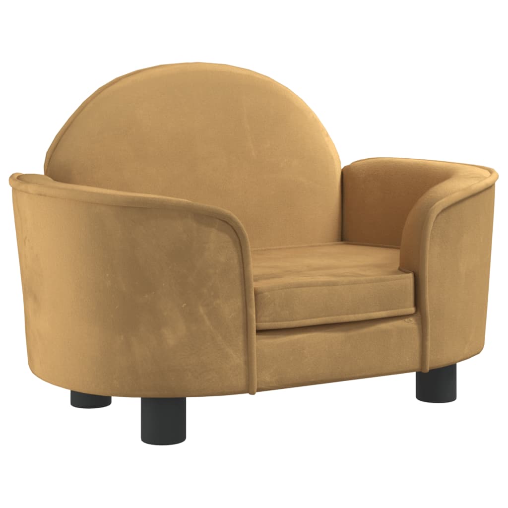 Cama para cães vidaXL em veludo marrom, 66x40x45 cm