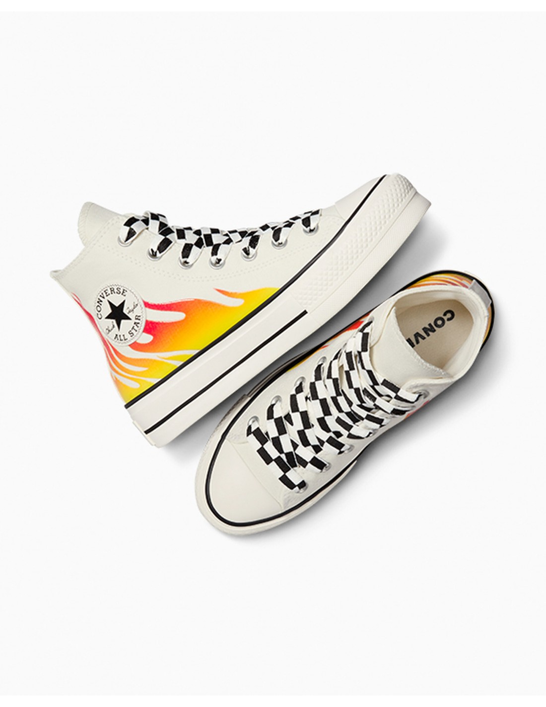 converse Sneakers Montantes Femme Ctas Lift Hi Toile Blanc Cassé
