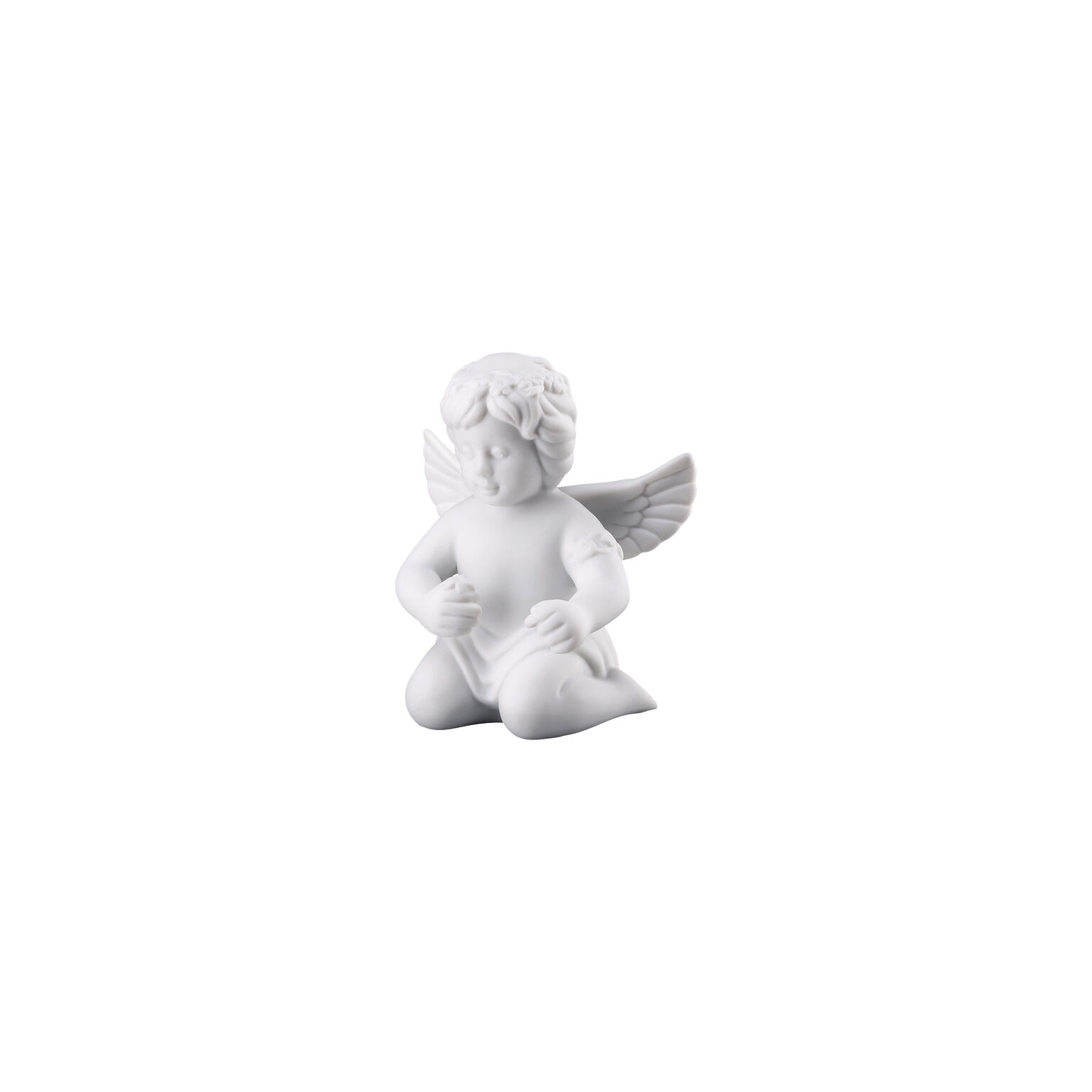 Angels Weiss matt Engel mit Blumenkranz