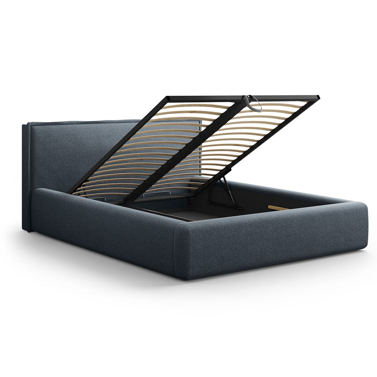Maison Héritage Lit avec coffre de rangement Tena bleu foncé - 230x165x100 cm