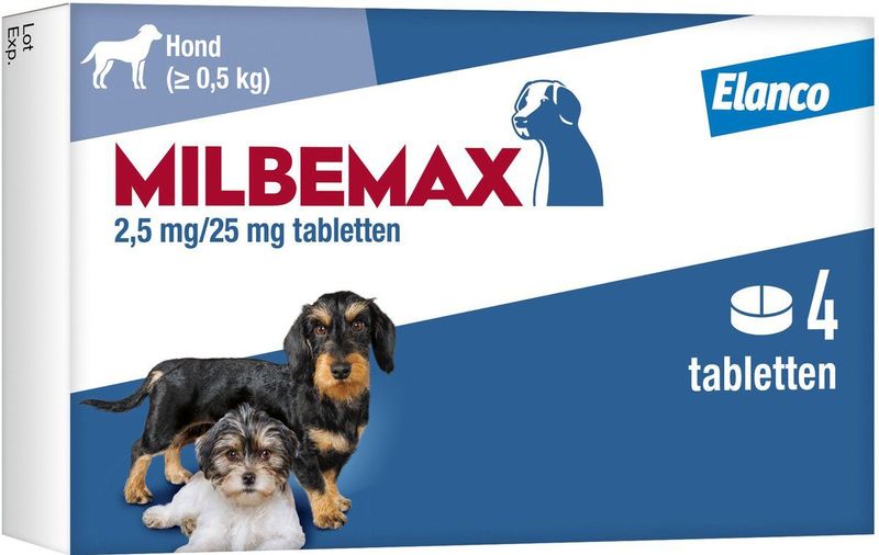 Milbemax Ontworming Tabletten Hond 0,5 - 10 kg 2 x 2 tabletten