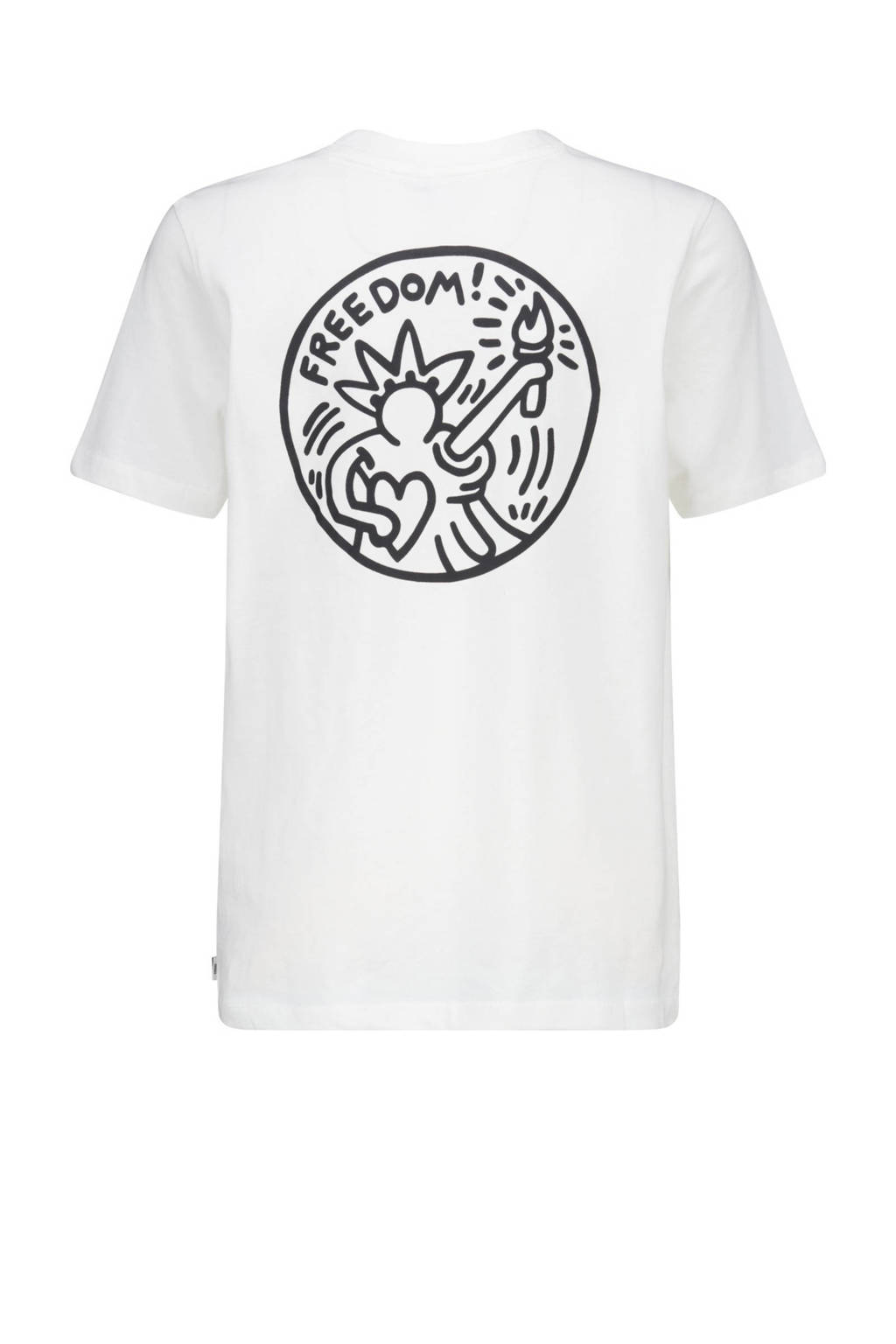 America Today T-shirt met backprint wit